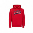 JACK AND JONES 12189736TRUE Red Sudadera Jack Jones Jjelogo Sweat Hood