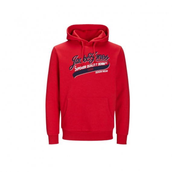 JACK AND JONES 12189736TRUE Red Sudadera Jack Jones Jjelogo Sweat Hood