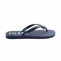 124719 Sandalias SILBON Hombre Chanclas Bicolor Azul