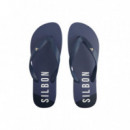 124719 Sandalias SILBON Hombre Chanclas Bicolor Azul