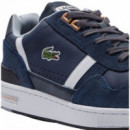 44SMA0034092 Zapatillas LACOSTE  Men's T-clip Leather And Suede Sneakers