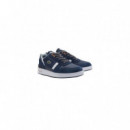 44SMA0034092 Zapatillas LACOSTE  Men's T-clip Leather And Suede Sneakers