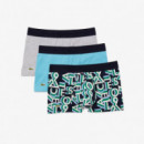 LACOSTE 5H7619VXB  Calzoncillo Boxer Pack Trunk Azul