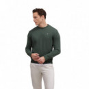 129422 Jerseys SILBON Hombre Liso Cuello Redondo Verde