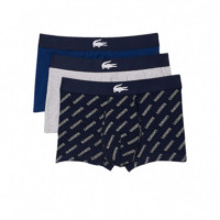 5H1774BCK Calzoncillos LACOSTE Hombre 3 Packs Trunk