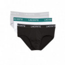 8H3472NUA Calzoncillos LACOSTE Hombre 3 Pack Brief