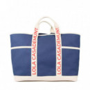 Bolso Shopper Canvas con Asas de Contraste  LOLA CASADEMUNT