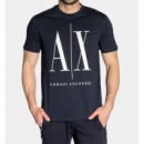 Camiseta ARMANI EXCHANGE Negra Logo A|x Blanco