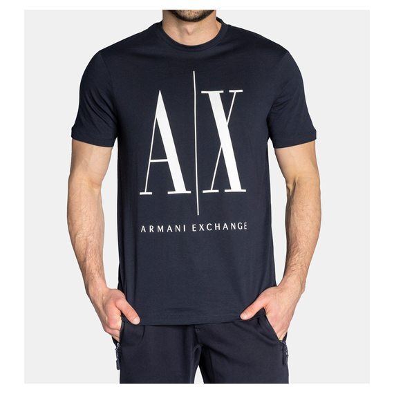 Camiseta ARMANI EXCHANGE Negra Logo A|x Blanco