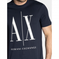 Camiseta ARMANI EXCHANGE Negra Logo A|x Blanco