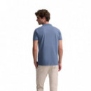 129686 Polos SILBON Hombre Clasico Liso Azul