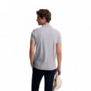 129690 Polos SILBON Hombre Clasico Liso Gris Claro