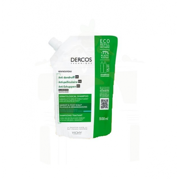 Dercos Champu Anticaspa Ds Cabello Normal-graso 1 Bolsa 500 Ml  VICHY