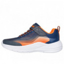 Tenis SKECHERS Azul Naranja para Niños