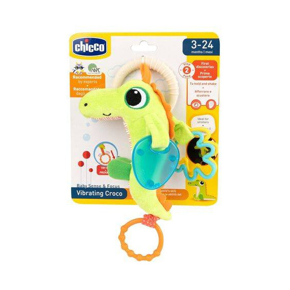 CHICCO JUEGO SONAJERO TELA COCODRILO 3-24M