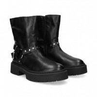 Botin ARGOLLA+2 Hebillas Piel Negro  STEVE MADDEN