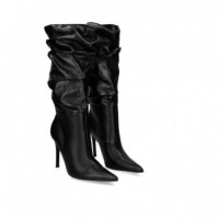 Media Bota Fruncida Piel Negro  STEVE MADDEN