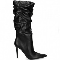 Media Bota Fruncida Piel Negro  STEVE MADDEN