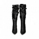 Media Bota Fruncida Piel Negro  STEVE MADDEN