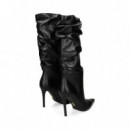 Media Bota Fruncida Piel Negro  STEVE MADDEN