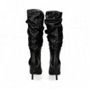 Media Bota Fruncida Piel Negro  STEVE MADDEN