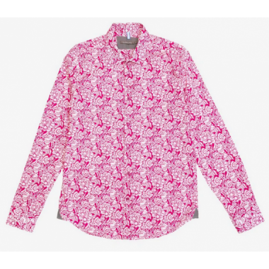 Camisa Gianni Lupo rosa estampada