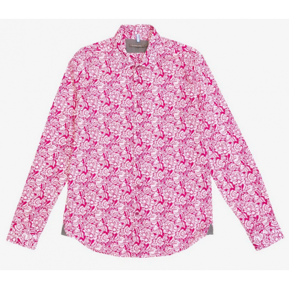 Camisa Gianni Lupo rosa estampada