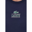 Camiseta Lacoste azul marina logo frontal