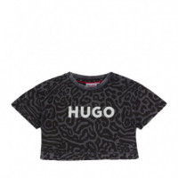 Camiseta con Logo Brillante y Estampado de Guepardo Kids  HUGO BOSS