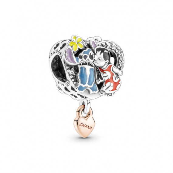 PANDORA Disney Charm en Plata de Ley Ohana Lilo & Stitch de Disney 781682C01