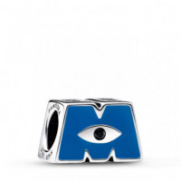 PANDORA Charm en Plata de Ley Logo M Monsters, Inc de Disney Pixar 792753C01