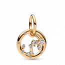 PANDORA Charm Colgante con un Recubrimiento en Oro de Zodiaco Escorpio 762710C01