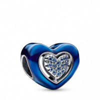 PANDORA Charm en Plata de Ley Corazón Giratorio Azul 792750C01