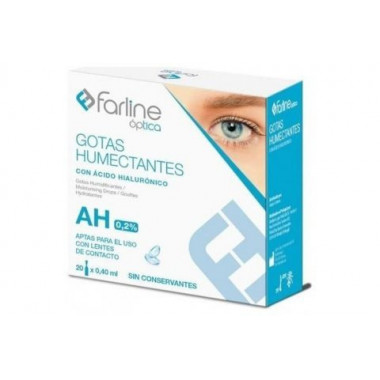 Farline Optica Gotas Humectantes Ah 0.2% Gotas Oftalmicas Esteriles 20 Monodosis 0,4 Ml  COFARES