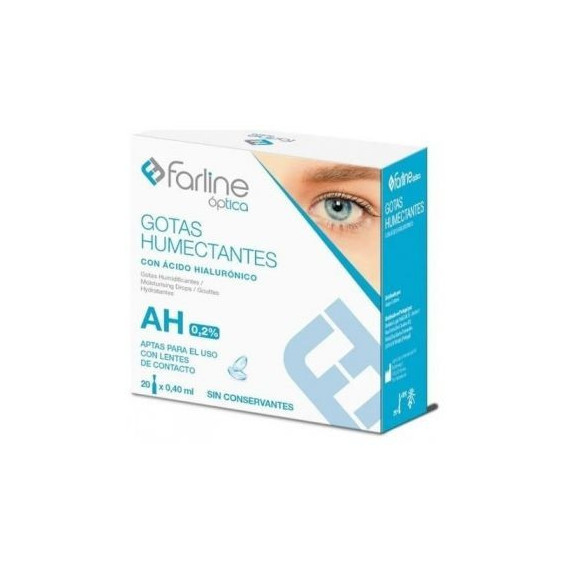 Farline Optica Gotas Humectantes Ah 0.2% Gotas Oftalmicas Esteriles 20 Monodosis 0,4 Ml  COFARES