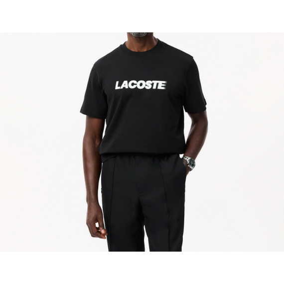 Camiseta LACOSTE Negra Logotipo