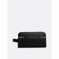 Th Corp Texture Med Washbag Black  TOMMY HILFIGER