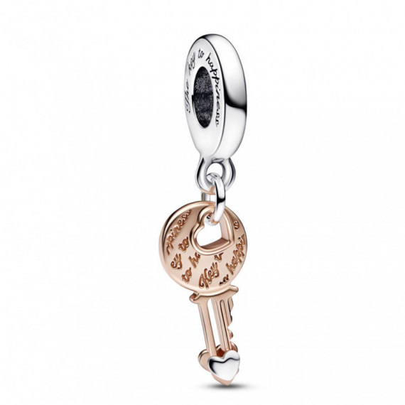 PANDORA Charm Llave y Corazón Deslizante en Dos Tonos ​ 782510C00