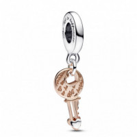 PANDORA Charm Llave y Corazón Deslizante en Dos Tonos ​ 782510C00