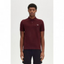 Polos Polo FRED PERRY M6000 Rojo Oscuro / Crudo