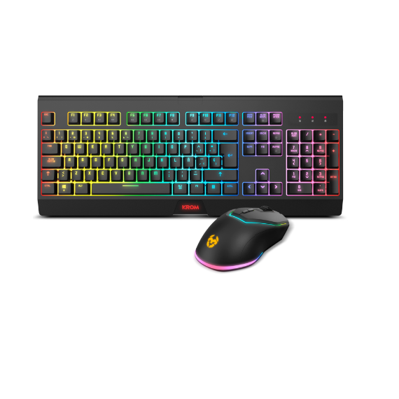 Teclado + Raton Krom Kabala Inalambrico Rgb Negro