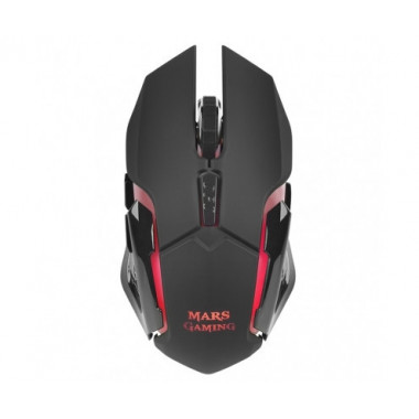 Raton MARS GAMING Inalambrico Negro-rojo Mmw