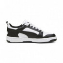 Zapatilla PUMA Rebound V6 Low Negro-blanco