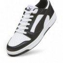 Zapatilla PUMA Rebound V6 Low Negro-blanco