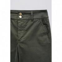 SALSA JEANS Vaqueros Mujer Pantalones Salsa Chinos Secret Push In Cropped Slim Verde