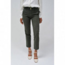 Salsa Jeans Vaqueros Mujer Pantalones SALSA Chinos Secret Push In Cropped Slim Verde