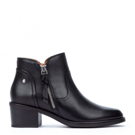 PIKOLINOS Botas con Cremallera y Tacón Medio W2D-8674-BLACK