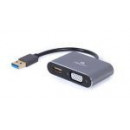 GEMBIRD Adaptador USB 3.0 a VGA y HDMI  Gris Espacial