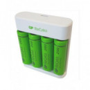 GP Cargador de Pilas Ni-mh Aa/aaa + 4 Pilas Aa Recargable 2100MAH USB Recyko