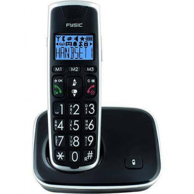 PROFOON Telefono Inalambrico PDX-2708 Con Teclas Grandes ,Compatible Con Audifonos